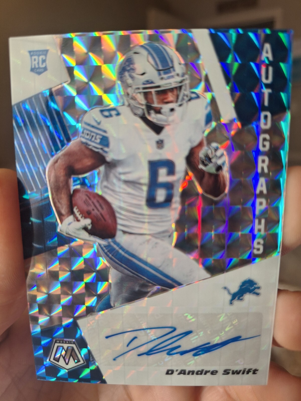 D'Andre Swift Panini Mosaic Rookie Autographs Mosaic #RA15 Base