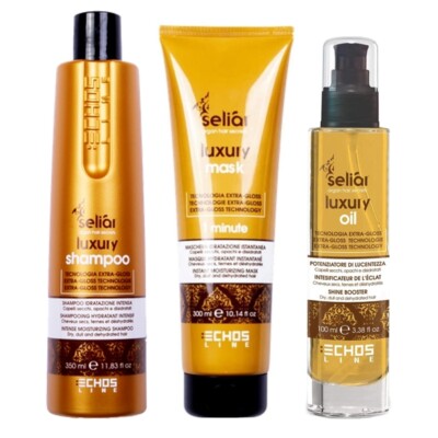 Set Für Trockene Haare ECHOSLINE Seli+ár Luxury Shampoo 350ml + Mask 300ml + Öl