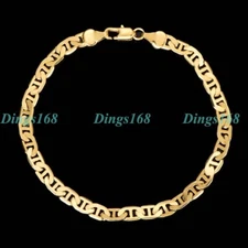 Designer Inspired Genuine 18K Gold Filled Flat Mariner Link Chain Anklet L081-A
