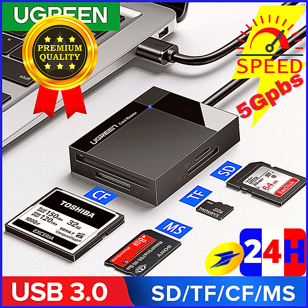 UGREEN Lecteur Cartes SD TF CF MS USB 3.0 Haute Vitesse 5Gbps