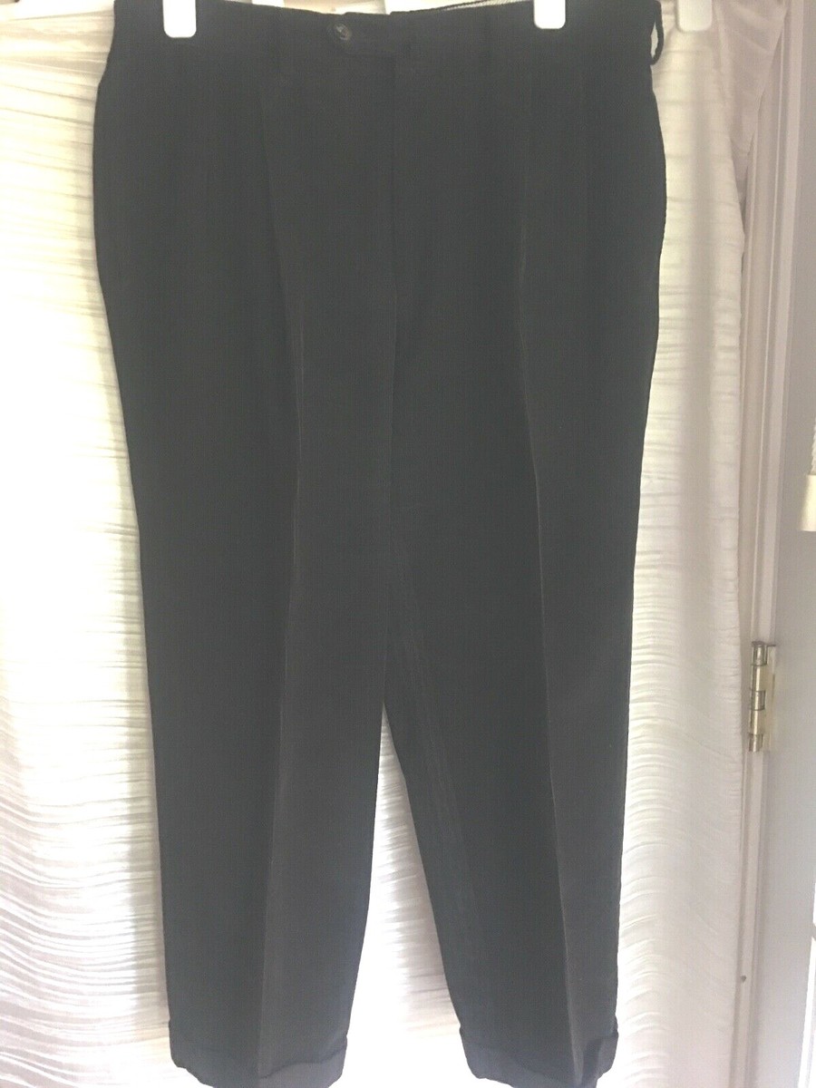 Loro Piana sz 52 Italian brown cotton corduroy pants w cuffs front