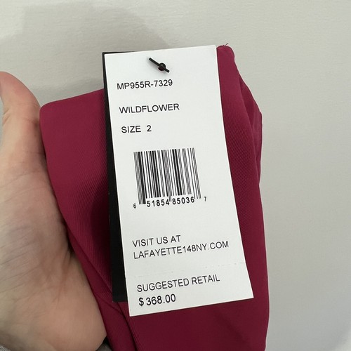 Pantalones Stanton Fundamentales Lafayette 148 Bi Elastizados en Flor Silvestre Rosa Talla 2 Nuevos con Etiquetas - Imagen 9 de 9