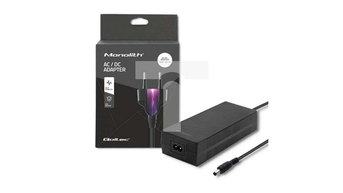 Qoltec Desktop power supply 120W 24V 5A 5.5*2.5 + power cable /T2UK