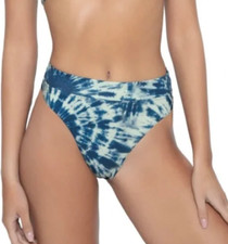 Pilyq PQ Deep Soul High Rise Bikini Bottom sz L Tie Dye Multi