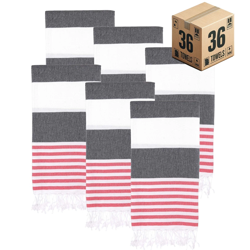 Turkish Beach Towel Bulk Case of 36 (38" x 71") Oversized, Quick-Dry, Sand-Free - Image 2 of 4