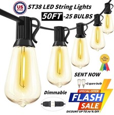 Outdoor String Lights for Outside   LED Patio Lights Waterproof ST38 Edison Bulb