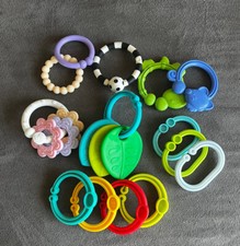 11 Plastic Baby Teether Links Variety Colorful Flexible Teether Bracelet Flowers
