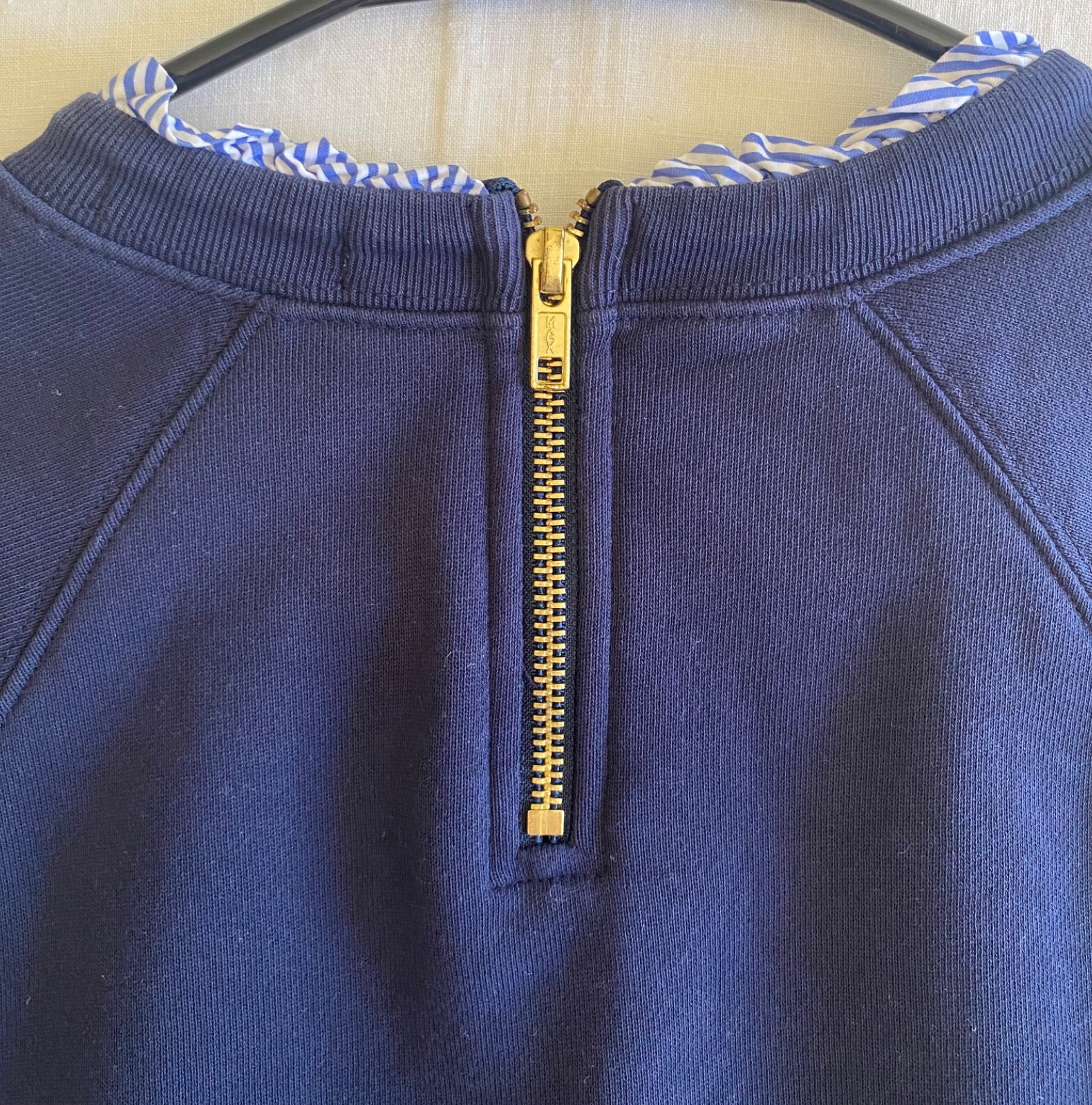 J Crew Merchantile Zip Pullover Solid Stripe Swea… - image 4