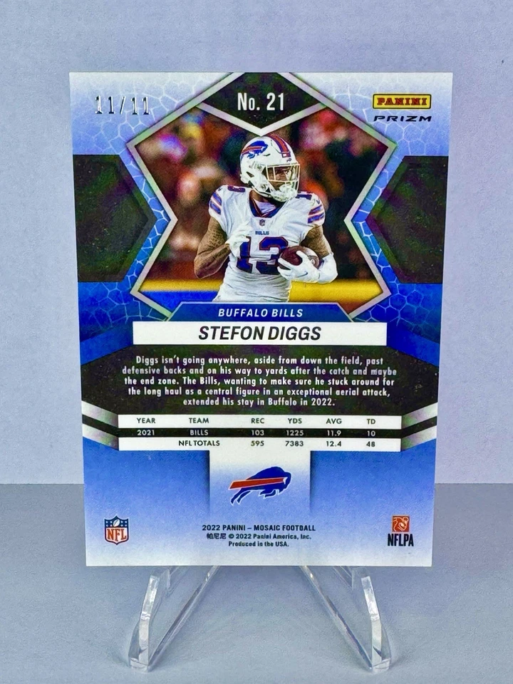 2022 Mosaic Stefon Diggs Pink Swirl 11/11 Book End Error Card 👀 - Image 2 of 2
