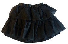 Janie & Jack Tiered Tulle Skirt Girls Kids Size 8 Ruffle Black Skirt Lined
