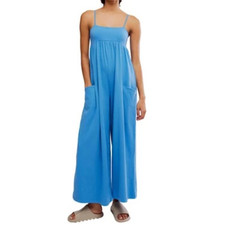 FP Movement Women's Hot Shot Jumpsuit Romper Strappy Light Blue Size M NWT