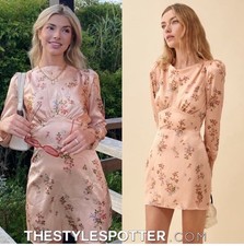 Reformation Rudi Peach Floral Silk Mini Dress Size 6