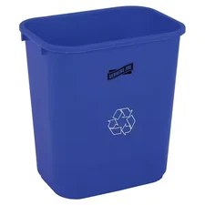 Indoor Recycling Bin 28 Qt. Plastic Blue Wastebasket Trash Can Home Office Room