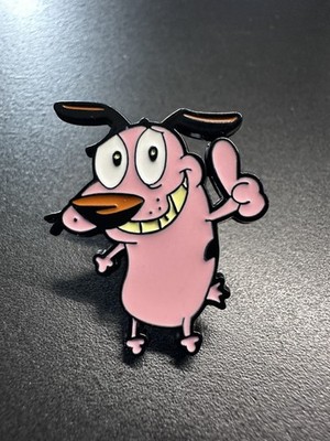 Courage der feige Hund Emaille Pin Anstecker ''Daumen hoch'' Metalllegierung Brosche #1