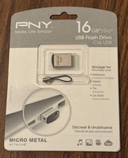 NEW PNY 16 GB USB 2.0 Flash Drive Micro Metal Attache Discreet  Unobtrusive