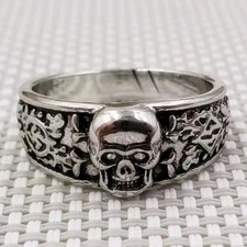 Ring German WW2 Officers Ring WW1 Honour Waffen Skull Size 10