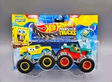 ?? SpongeBob Squarepants & Plankton HOT WHEELS MONSTER TRUCKS 2 Pack Hotwheels 