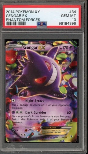 Pokemon Gengar EX XY Phantom Forces Holo Ultra Rare #34 PSA 10 Gem Mint