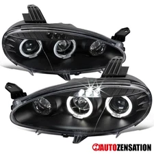 Fit 2001-2005 Mazda Miata MX-5 Black LED Halo Projector Headlights Left+Right