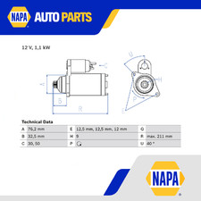 Starter Motor 0986017830 Bosch 020911023F 1072156 95VW11000BA 95VW11000BB