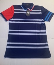 G/Fore Men's M Short Sleeve Golf Polo Shirt Stripes G4MF22K114 NWT 110