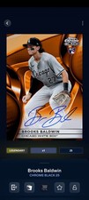 Topps Bunt Chrome Black 25 Brooks Baldwin Orange Signature Legendary DIGITAL