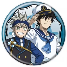 Badge Bins Asta & Yuno Black Clover 2.2in Metal Can Badge Marine Ver Used