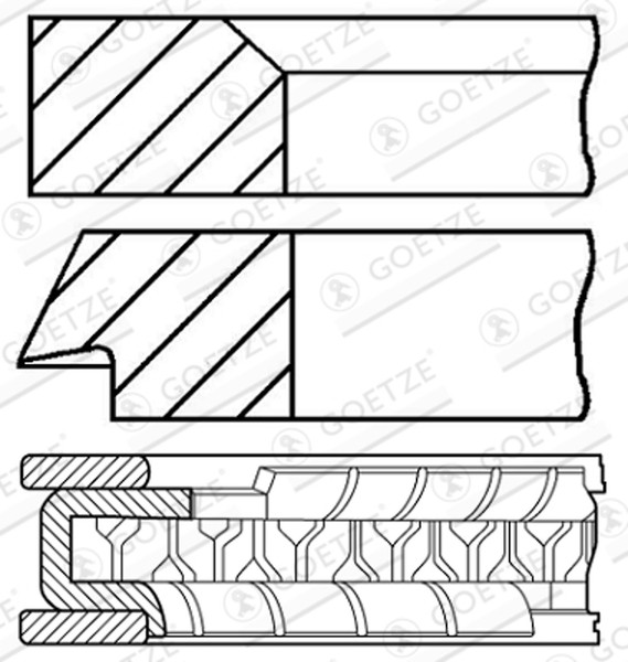 Goetze Engine Kolbenringsatz 08-849200-50 FüR Accent TB MC KIA Hyundai Getz 3 2-image