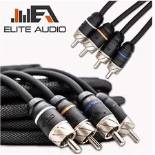 Elite Audio Premium 100%OFC Copper RCA Interconnects 4Ch 17ft Noise Reducing RCA