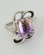 Vintage Taxco Mexico Ametrine Sterling Silver Ring Size 7.5