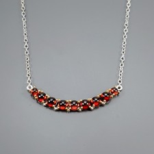 New Arrived jewelry Natural Garnet Necklace 925 Sterling Silver 18