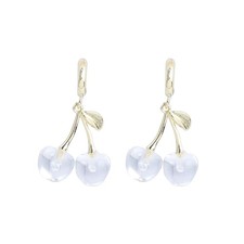 Cherry Earrings for Women 3D Red Crystal Cherry Dangle Earrings Cute Cherry Drop