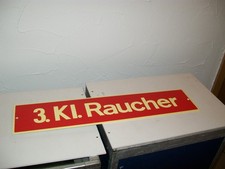 DB  Metall-Schild deutsche Bundesbahn 3.Kl. Raucher #9