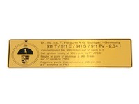 Aufkleber ZüNdzeitpunkt Porsche 911 F Modell 91100651100