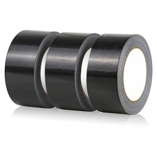 Gaffer Tape Black- 48mm x 45m (Pack of 3) - Strong Duct Tape Heavy Duty Adhesive 0.23 per metre
