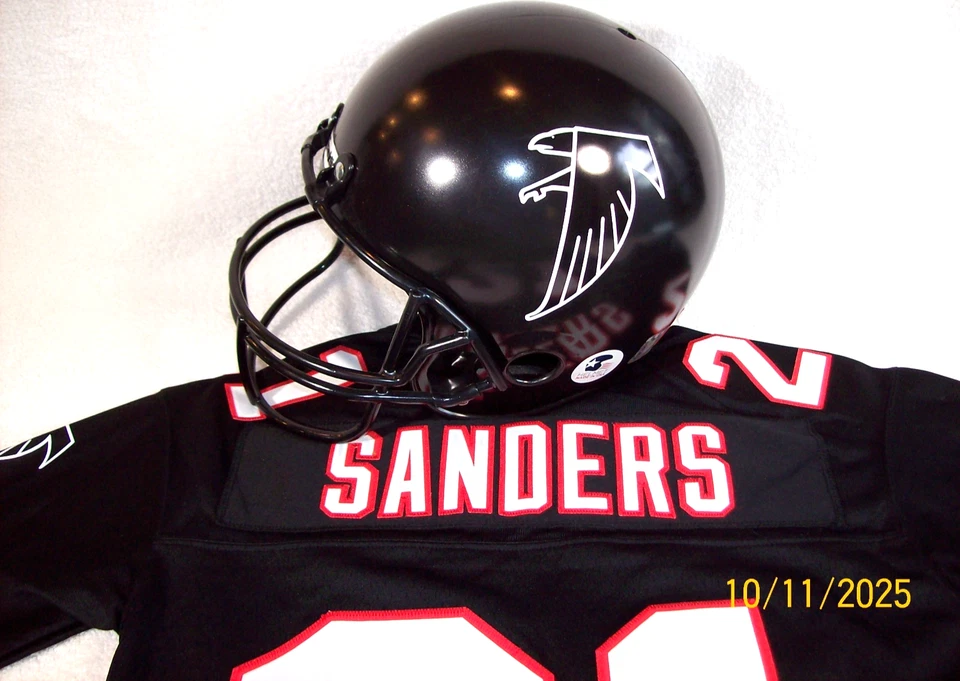 НОВЫЙ С ЯРЛЫКАМИ МОЛОДЕЖЬ МАЛЕНЬКИЙ TB ATLANTA FALCONS #21 SANDERS ФУТБОЛ ДЖЕРСИ ШЛЕМ УНИФОРМА - Изображение 3 из 4