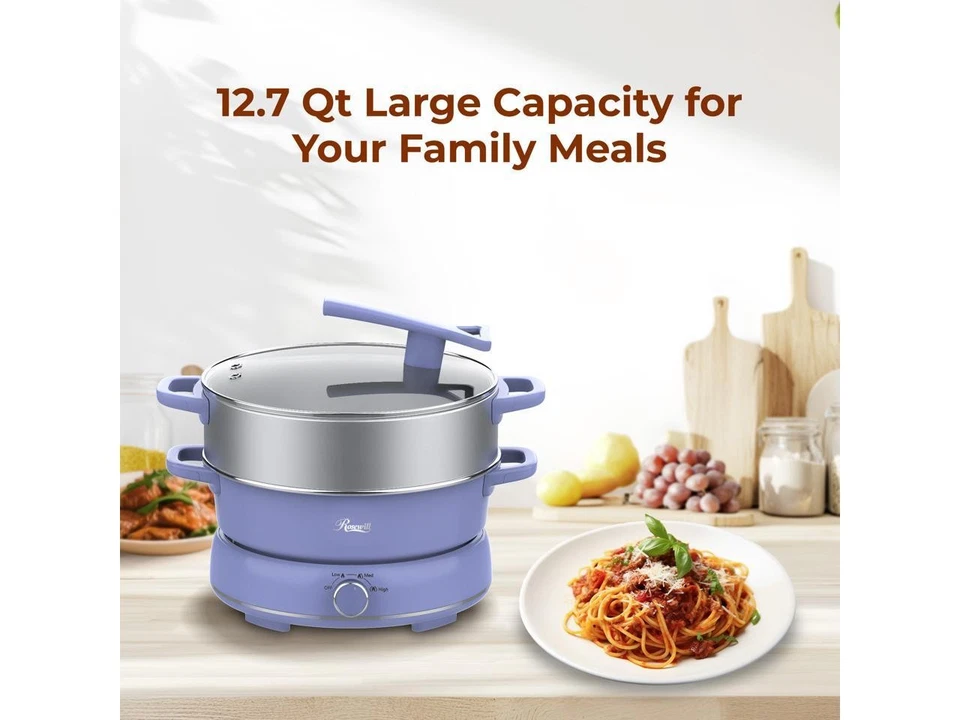 Rosewill 12.7 夸脱电火锅带多种功能,拆分设计带 11。 — 第 3/4 张图片