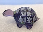 Fenton Purple Painted Glass Turtle - Signed E. Lowe