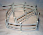 Vntg Fisher Price Little People Farm Animal Barn White Plastic Connected Fence