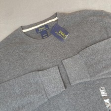 Polo Ralph Lauren Sweater Mens XL Gray Waffle Knit Crewneck Cotton Pullover Logo