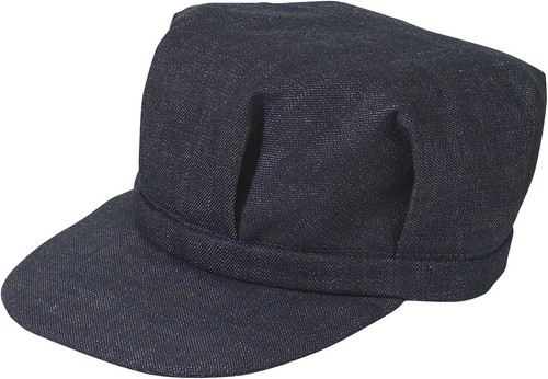 Mens Striped Retro American Train Railroad Engineer Style Denim Workwear Cap Hat - Picture 13 of 14