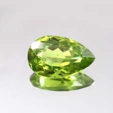 AAA Natural Ceylon Green Peridot Sapphire Loose Pear Cut Gemstone 15x10 mm