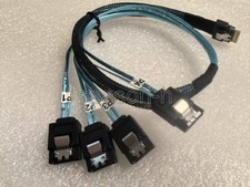 Internal SlimSAS SFF-8654 4i to 4x SATA Forward Breakout Cable 12Gbps RAID 0.5m