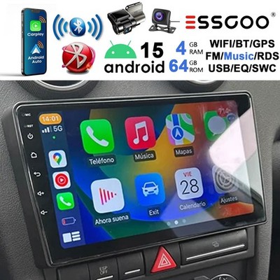 DVR Kamera Android 15 Carplay Autoradio 4+64G BT Für Audi A3 8P S3 2003-2013 Kam