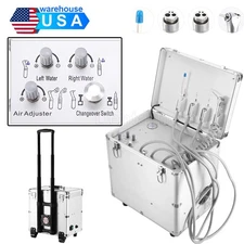 Portable Dental Delivery Unit Suction  Syringe Turbine With Air Compressor 4Hole