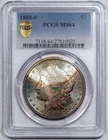 1880-S Morgan Dollars - PCGS MS-64 - Rainbow Toned