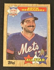 1987 Topps Keith Hernandez N.L. All-Star Baseball Card #595 Mets 1B VG O/C