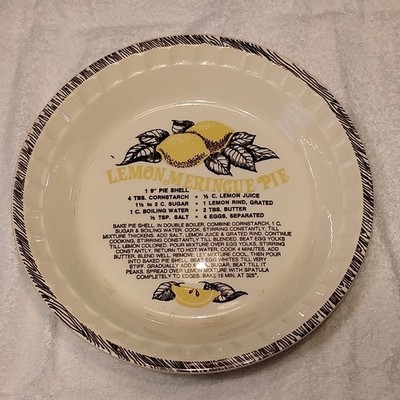 Lemon Meringue Pie Recipe Ceramic Pie Dish White Yellow Black Food Drink Theme