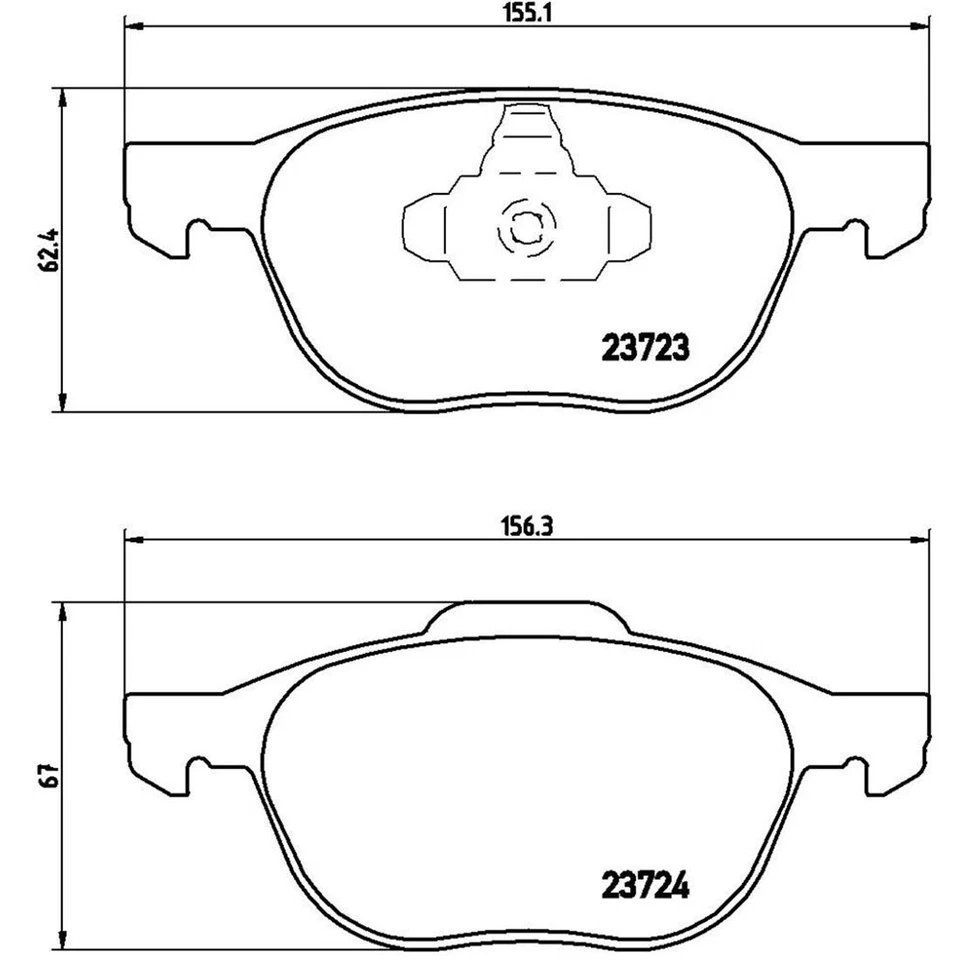 Pastillas de freno delanteras Brembo de cerámica ranuradas para Volvo C30 S40 Mazda 3 5 Ford Focus Foto 3 de 3