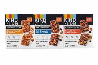 KIND ZERO Keto Snack Bars Variety Lot of 3 Boxes Mixed Flavors Best By 2026